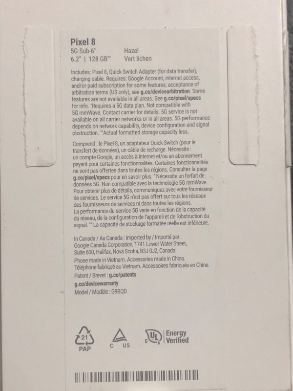 Photo 4 of Google Pixel 8 - Unlocked Android Smartphone with Advanced Pixel Camera, 24-Hour Battery, and Powerful Security - Hazel - 128 GB
