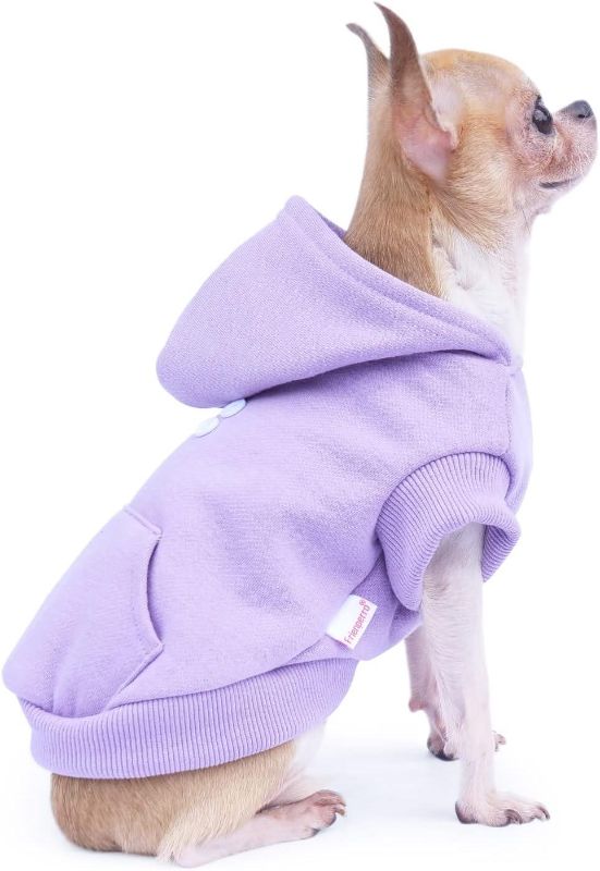 Photo 1 of ??? ??????? Frienperro Dog Clothes for Small Dogs Girl Boy, 100% Cotton Small Dog Hoodie, Chihuahua Clothes Pet Cat Winter Warm Sweatshirt Sweater, Teacup Yorkie Puppy Clothing Coat Costume SIZE L