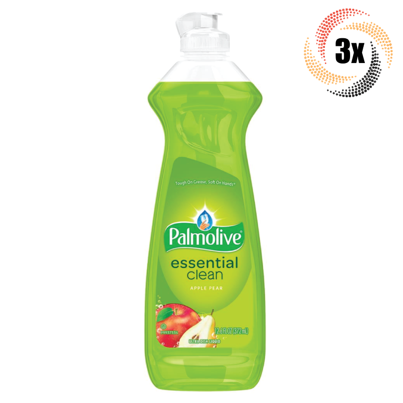 Photo 1 of 3x Bottles Palmolive Essential Clean Green Apple & Pear Dish Soap | 12.6 fl oz