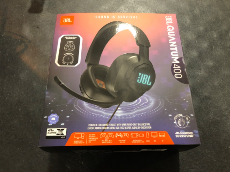 Photo 1 of JBL Quantum 400 USB Wired Over-Ear Gaming Headset (Black)