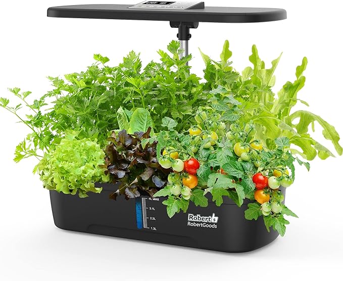 Photo 1 of 12Pods Hydroponics Growing System, Smart Indoor Herb Garden with Plants Germination Kit with Pump, for Home Kitchen with 20W LED Grow Light (Black)