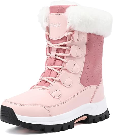 Photo 1 of COOJOY Womens Winter Snow Boots Waterproof Shoes Walking Comfortable Hiking Tennis Booties Furry Mid Calf Warm Lightweight SIZE 7