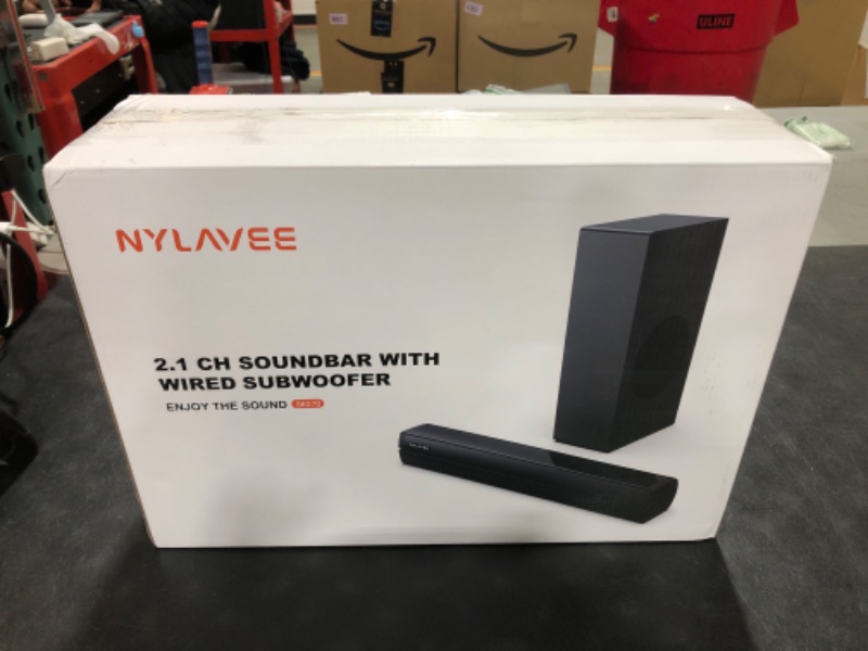 Photo 3 of Nylavee Sound Bars for TV with Subwoofer, 100 Watts Bluetooth 2.1 Soundbar for TV, 16inch Deep Bass Home Audio Soundbar, HDMI-ARC/Coaxial/AUX/USB Connectivity for TV/PC/Projector, with Remote Control Soundbar with wired subwoofer