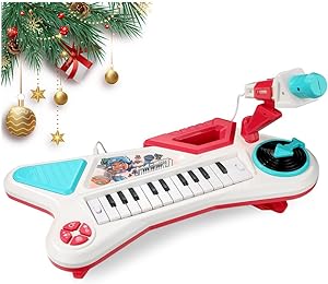Photo 1 of Conomus Piano Toy Keyboard 22 Keys for Kids 1 Year Old Girl Birthday Gifts,Kids Piano Keyboard Toy Instruments DJ Piano with Microphone