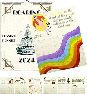 Photo 1 of 2024 Roaring Calendar | 2024 Wall Calendar, 2024 TS Lyrics Calendar, T-aylor Calendar With Song Lyrics, Jan 2024 - Dec 2024, 12 Monthly Calendar Planner, Funny Calendar Gag Gifts For Family, Friends