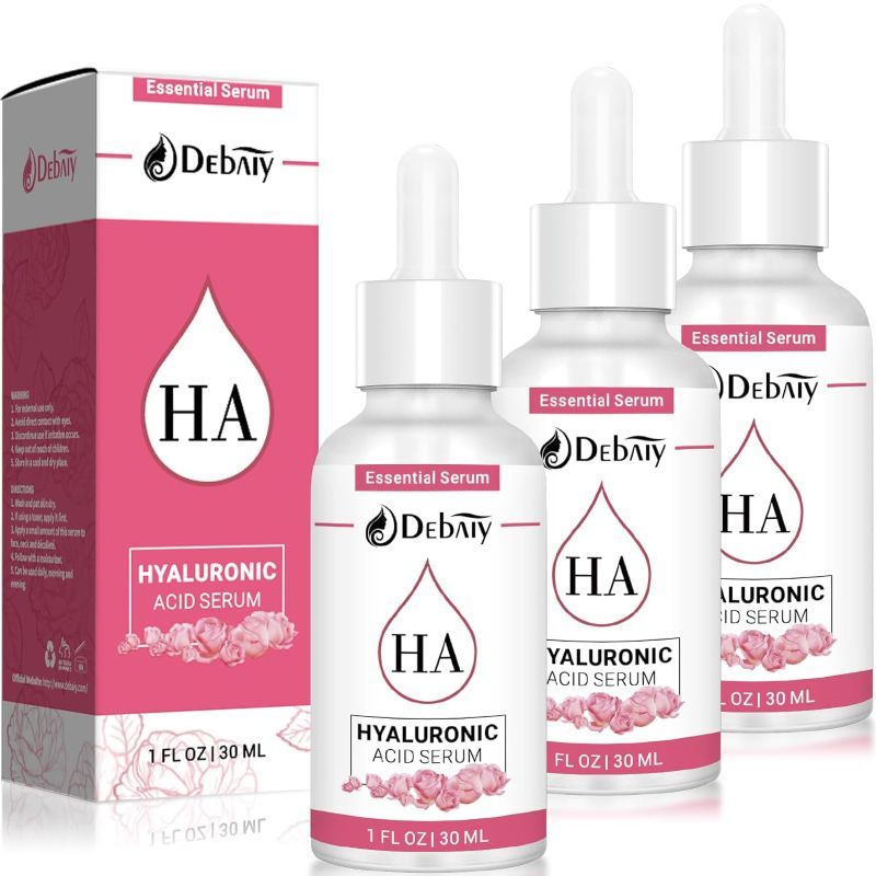 Photo 1 of 3 Pack Rose Hyaluronic Acid Serum for Face Anti-Wrinkle Anti-Aging Serum with Palmitoyl Pentapeptide-4 & Palmitoyl Tripeptide-1 (1fl oz | 30ml/Each)
