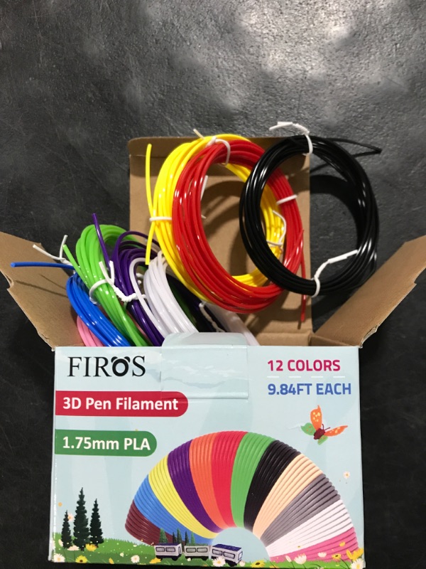 Photo 1 of 3D Pen Filament Refills, 12 Colors 3D Pen PLA Filament, Each Color 9.84 Feet, Total 118 feet 3D Printing Pen PLA Filament, Compatible with SCRIB3D MYNT3D 3D Pen, Not Suitable for 3Doodler