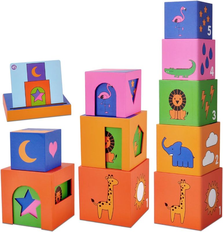 Photo 1 of Gefanke Toddler Toys for 1 2 3 4 Year Old Kids?Number Blocks & Counting Nesting Boxes Puzzle Games Stacking Learning Toys Gifts for Babies Boys Girls