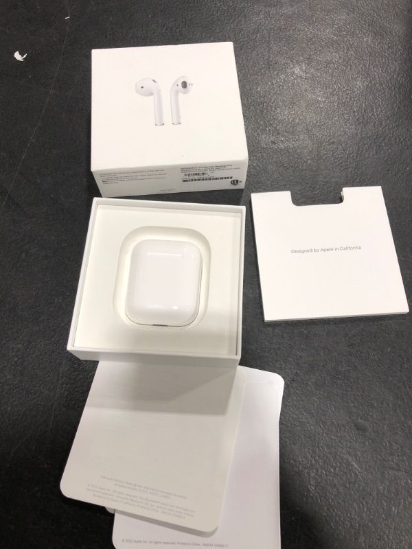 Photo 3 of Apple AirPods (2nd Generation) Wireless Ear Buds, Bluetooth Headphones with Lightning Charging Case Included, Over 24 Hours of Battery Life, Effortless Setup for iPhone---NEW, OPENED FOR PICTURES
