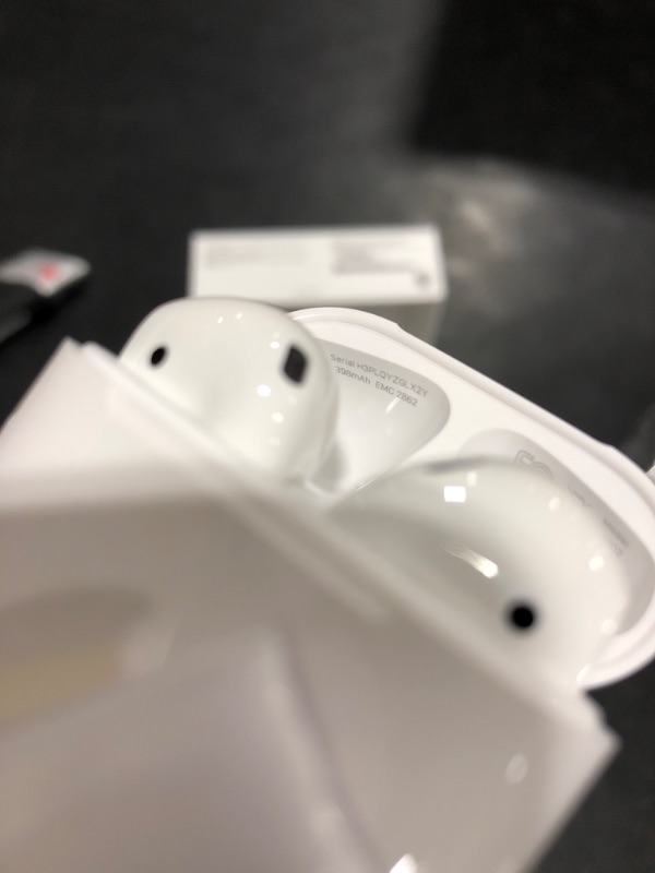 Photo 5 of Apple AirPods (2nd Generation) Wireless Ear Buds, Bluetooth Headphones with Lightning Charging Case Included, Over 24 Hours of Battery Life, Effortless Setup for iPhone---NEW, OPENED FOR PICTURES
