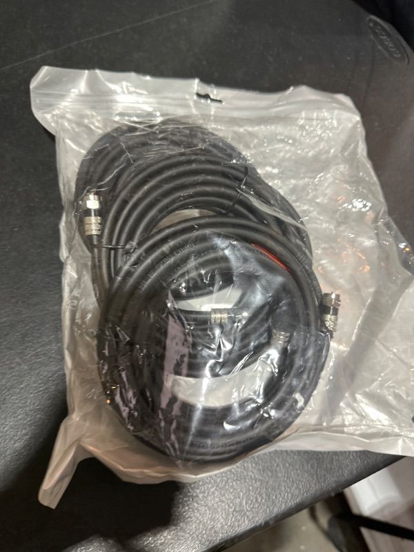 Photo 2 of Postta Digital Coaxial Cable(15 Feet 3 Pack) Quad Shielded Black RG6 Cable with F-Male Connectors