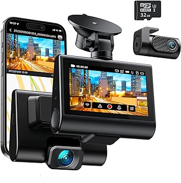 Photo 1 of iZEEKER 4K Dash Cam Front and Rear Wi-Fi GPS, Real 4K+1080P Dual Dash Camera for Cars with 32GB SD Card, 3'' IPS Touchscreen, WDR, Night Vision, Parking Mode, G-Sensor, 2 Mounting Options 