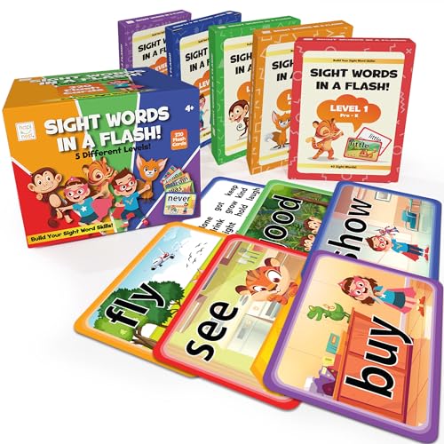 Photo 1 of  Set of 2  Hapinest Sight Words Flash Cards Set | 220 Flashcards for Learning to Read for Preschool, Kindergarten, 1st, 2nd, and 3rd Grade Kids