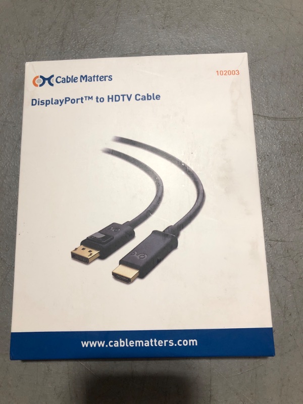 Photo 2 of Cable Matters Unidirectional DisplayPort to HDMI Cable 6 ft, Gold-Plated DP to HDMI Cable, Display Port to HDMI Adapter Cable, 6 Feet