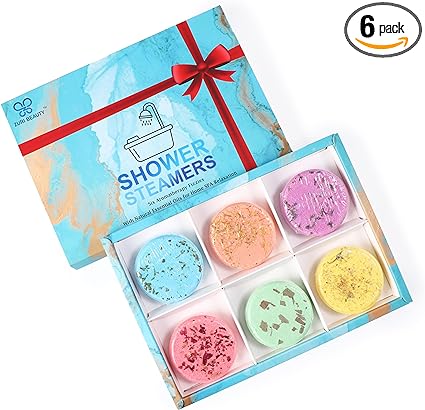 Photo 1 of Zuri Beauty Shower Steamer Aromatherapy Bath Bomb, Essential Bath Steamer Tablet, Home and Spa Kit, Stress Relief & Self Care Gift Set for Men and Women, Relaxing Bath Bombs (Pack of 6) 
