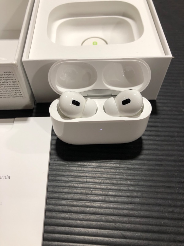 Photo 6 of Apple AirPods Pro (2nd Generation) Wireless Ear Buds with USB-C Charging, Up to 2X More Active Noise Cancelling Bluetooth Headphones, Transparency Mode, Adaptive Audio, Personalized Spatial Audio USB-C Without AppleCare+