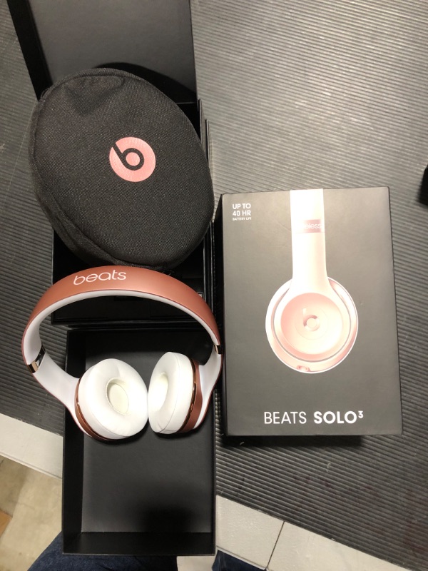 Photo 5 of Beats Solo3 Wireless On-Ear Headphones - Apple W1 Headphone Chip, Class 1 Bluetooth, 40 Hours of Listening Time, Built-in Microphone - Rose Gold (Latest Model)