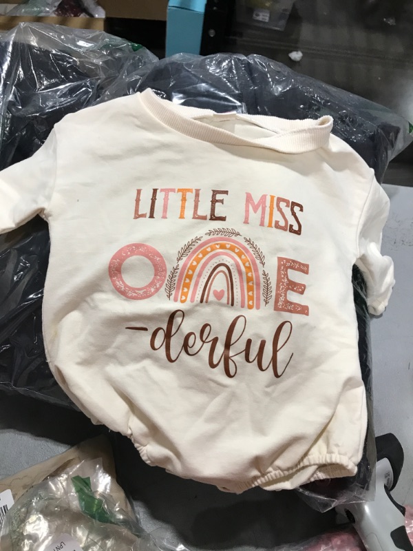 Photo 1 of Baby Girl First Birthday Outfit Clothes Little Miss Onederful Long Sleeve Romper Bodysuit Sweatshirt