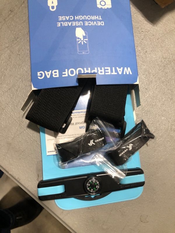 Photo 1 of 2 Pack Universal Waterproof Phone Pouch with ARM Band, Compass & Detachable Lanyard - Best Floating Waterproof Phone Case For iPhone 14 Pro Max/ 13 Pro Max/ 12 Pro Max/ 11/ S22 - Dry Waterproof Bag 2 Pack Waterproof Bag - Blue