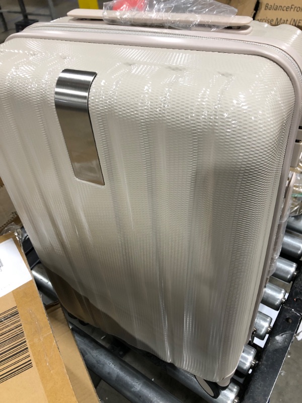 Photo 1 of Hanke Upgrade Carry On Luggage Airline Approved, 20'' Lightweight Hardside Suitcase PC Hardshell Luggage with Spinner Wheels & TSA Lock,Carry-On 20-Inch(Ivory White) Carry-On 20-Inch Ivory White
