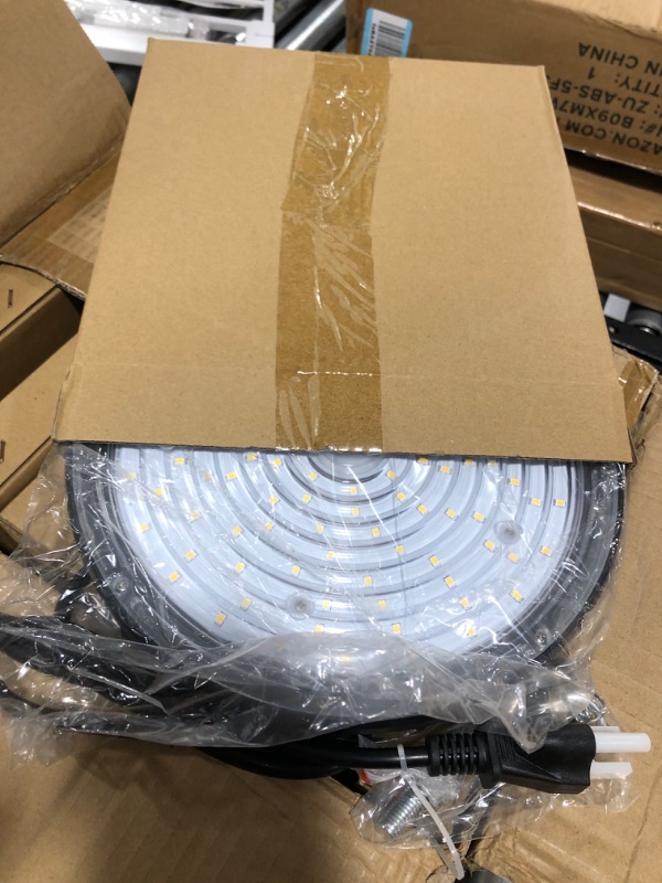 Photo 1 of bulbeats 100W UFO LED High Bay Light14000lm (Eqv.400W MH/HPS) High Bay LED Lights 5000K High Bay Shop Lights ETL Listed UFO Lights with Plug Energy Saving Upto 3800KW/5Yrs(5Hrs/Day)-8Pack 100W 8 Pack