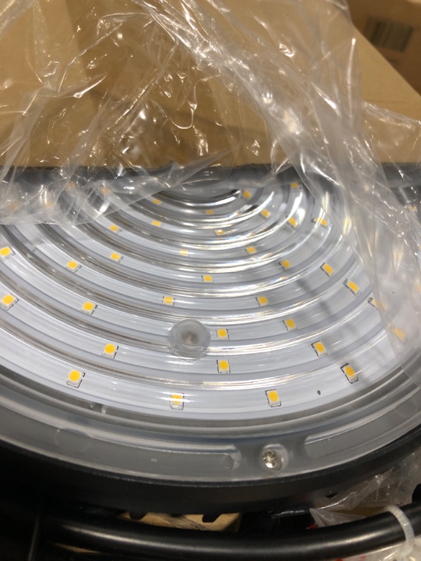 Photo 1 of bulbeats 100W UFO LED High Bay Light14000lm (Eqv.400W MH/HPS) High Bay LED Lights 5000K High Bay Shop Lights ETL Listed UFO Lights with Plug Energy Saving Upto 3800KW/5Yrs(5Hrs/Day)-8Pack 100W 8 Pack