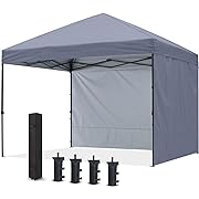 Photo 1 of  Pop Up Canopy Tent 8x8Ft Outdoor Festival Tailgate Event Vendor Craft Show Canopy with 2 Removable Sunwalls Instant Sun Protection Shelter with Wheeled Carry Bag(Grey)