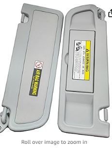 Photo 1 of WZMISHE Left Driver and Right Passenger Side Sun Visor Gray Compatible with Honda Civic 2006-2011 Replaces # 83280-SNA-A01ZC 83230-SNA-A01ZC *LEFT ONLY*