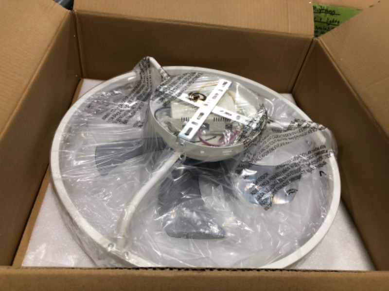 Photo 1 of viniv 19'' Low Profile Ceiling Fan with Lights Remote Control, Modern Flush Mount Ceiling Fan, Dimmable LED 6 Speeds Timing Ceiling Fan for Bedroom Kitchen White