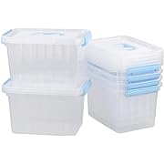 Photo 1 of  4Quart Clear Storage Bins with Lid, Plastic Stackable Storage Container Box,