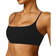 Photo 1 of Comper Women's Sports Bras Wirefree Racerback Workout Bras Sexy Thin Straps Yoga Sport Bras with Removable Pads size-L