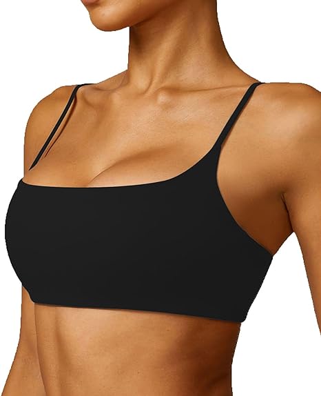 Photo 1 of Comper Women's Sports Bras Wirefree Racerback Workout Bras Sexy Thin Straps Yoga Sport Bras with Removable Pads size-L