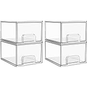Photo 1 of  4 Pack Clear Stackable Storage Drawers, 4.4'' Tall Acrylic Bathroom Makeup Organizer,Plastic Storage Bins For Vanity, Undersink, Kitchen Cabinets, Pantry, Home Organization and Storage