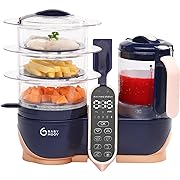 Photo 1 of Babymoov Duo Meal Station XL, 6 in 1 Food Processor with Steamer, Multi-Speed Blender, Warmer, Defroster & Sterilizer (Nutritionist Approved), pink
