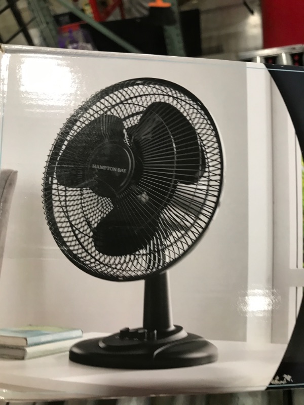 Photo 1 of 12 in. 3 Speed Oscillating Personal Desk Fan