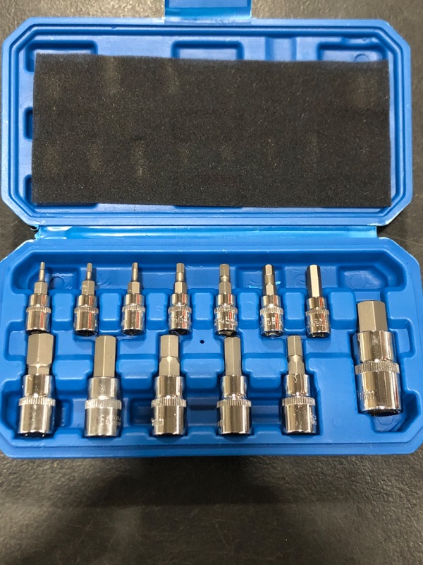 Photo 2 of 13Pcs Star Torx Bit Socket Set,CRV Sockets,S2 Steel Bits,1/4-inch(T8-T30),3/8-inch(T40-T60)&1/2-inch(T70) Drive,Enhanced Storage Case…