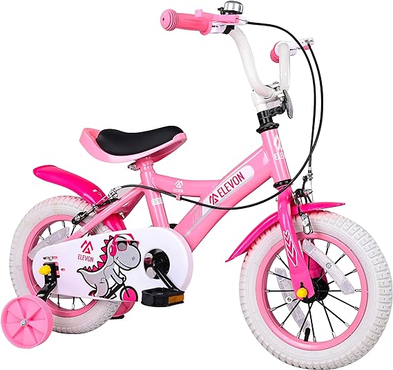 Photo 1 of BalanceFrom Elevon Dinos Kids Bike Kids Bicycle with Removable Training Wheels and Basket Different Size and Color
