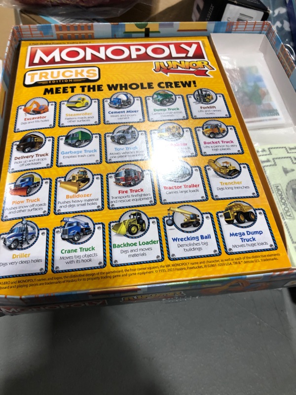 Photo 2 of Hasbro Gaming Monopoly Junior: Trucks Edition Board Game, Monopoly Game for Kids Ages 5+, Kids Board Games for 2-4 Players, Kids Games, Kids Gifts (Amazon Exclusive)