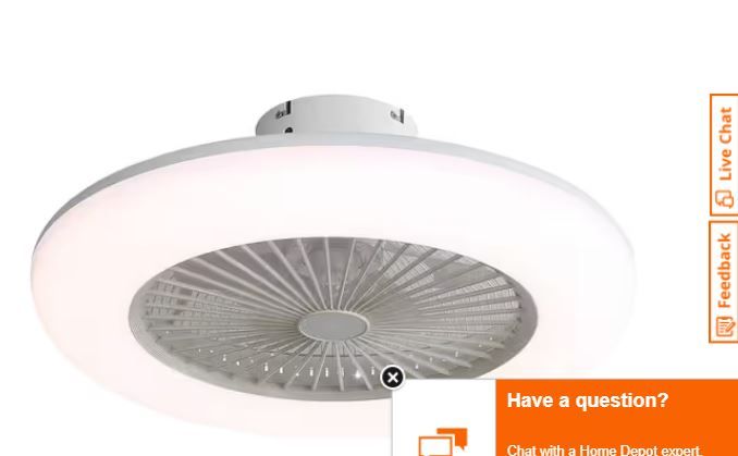 Photo 1 of 22 in. LED Indoor/Outdoor Covered White Ceiling Fan with Light Kit and Remote Control