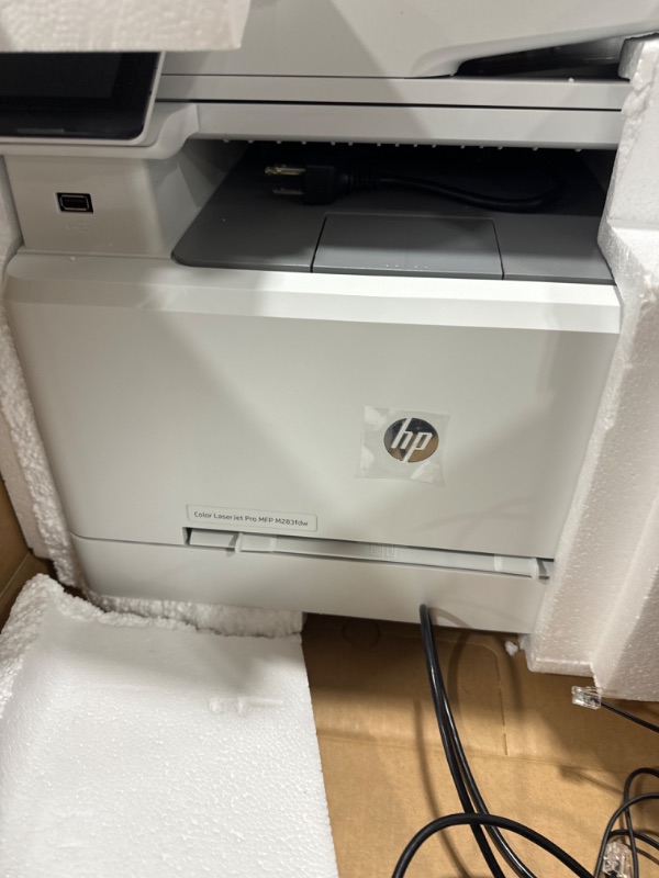 Photo 3 of HP Color LaserJet Pro M283fdw Wireless All-in-One Laser Printer, Remote Mobile Print, Scan & Copy, Duplex Printing, Works with Alexa (7KW75A), White