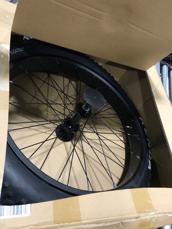 Photo 2 of 26''x4.0 Fat Bike Rear Wheelset Assembly Black Alloy Aluminum Snow Bicycle fatbike Wheel 26 Bolt On Tire Hub Spokes