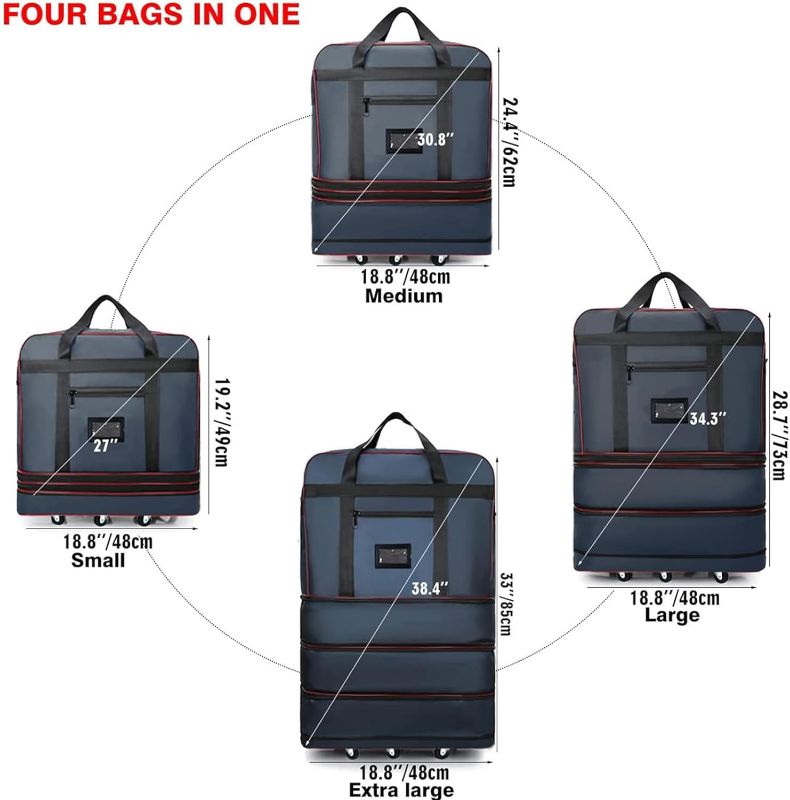 Photo 1 of  Expandable Collapsible Luggage Bag Foldable Suitcases with Universal Spinner Wheels Rolling Travel Bag Large Capacity Luggage For Men Women Lightweight Duffle Bags