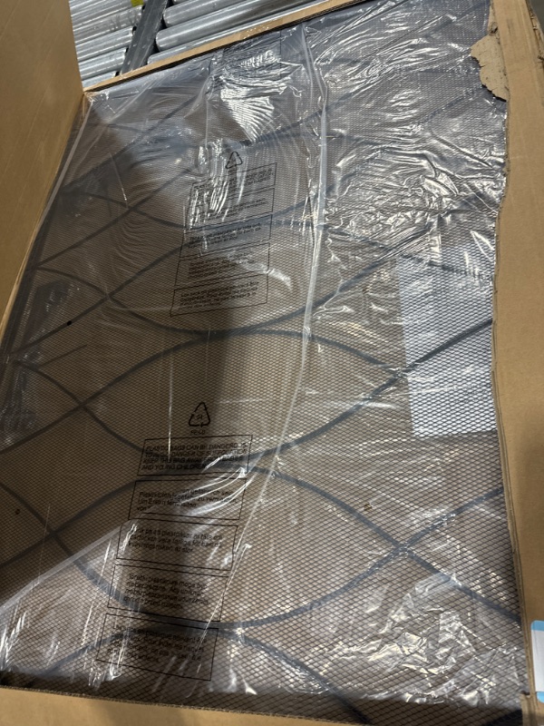 Photo 1 of FEED GARDEN Fireplace Screen 38" Wx 31" H Single Panel Handcrafted Wrought Iron Mesh Fireplace Cover Modern Decorative Fire Spark Guard for Living Room Home Decor Indoor, Black 38"Wx 31"H