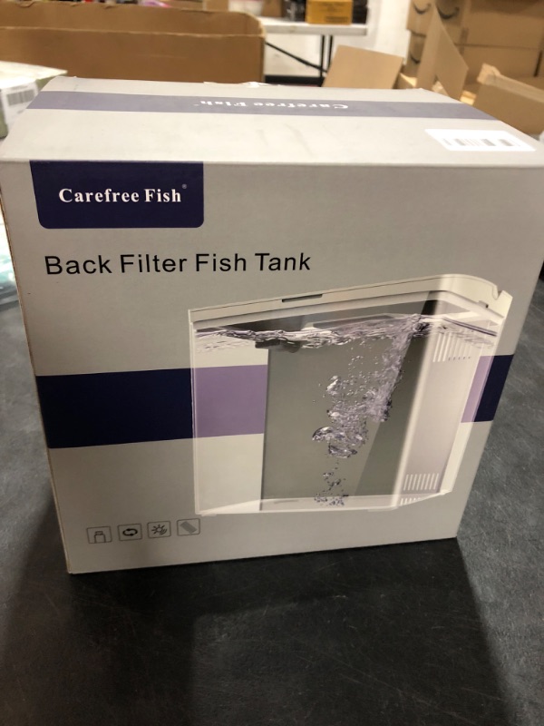 Photo 1 of Carefree Fish 1.2Gallon White Tiny Fish Tank Office USB Small Betta Aquarium LED Light with Filter (Include Sand and Tiny Buddha)
