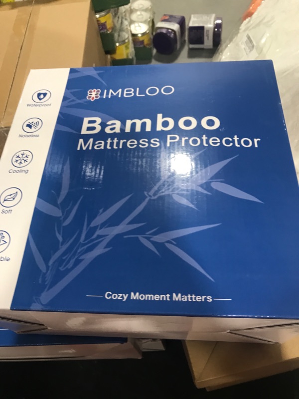 Photo 2 of 100% Waterproof King Size Mattress Cover Protector, Breathable Bamboo 3D Air Fabric, Water Proof Mattress Pad Cover, Soft Noiseless Vinyl Free Machine Washable, 8''-21'' Deep Pocket Bamboo King(78" x 80")