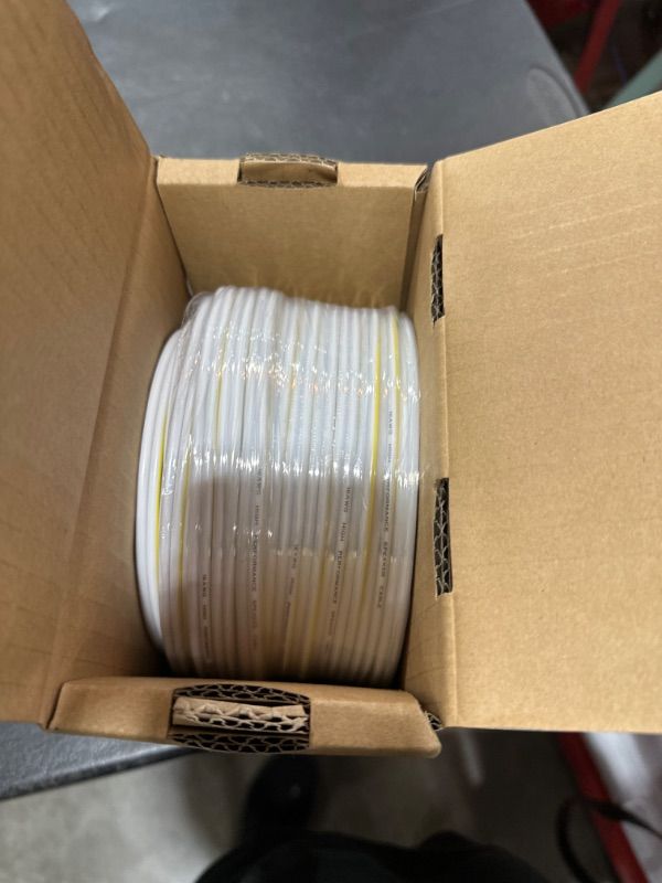 Photo 1 of 16AWG Speaker Wire 75 FT, 16/2 Gauge Audio Speaker Wire, for Car Speakers Stereo, Home Theater, Automotive Wire, White Jacket with Yellow Polarity Marker, CCA, 2 Conductors Electrical Wire