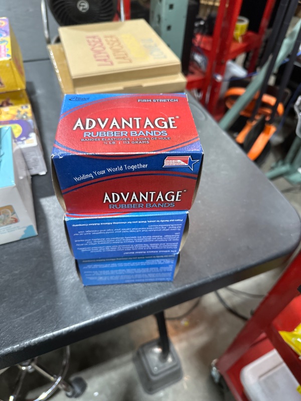 Photo 2 of Alliance Rubber 26629 Advantage Rubber Bands Size #62, 1/4 lb Box Contains Approx. 112 Bands (2 1/2" x 1/4", Natural Crepe) 1/4 Pound 2/12 x 1/4 inches