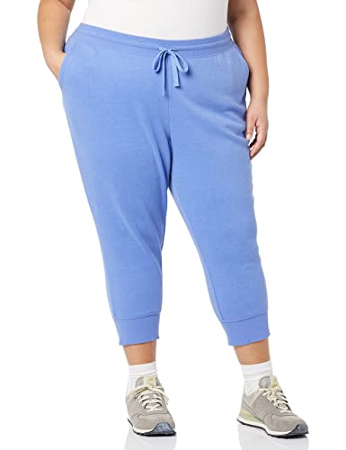 Photo 1 of Amazon Essentials Women's Fleece Capri Jogger Sweatpant  Blue Heather, 2X
