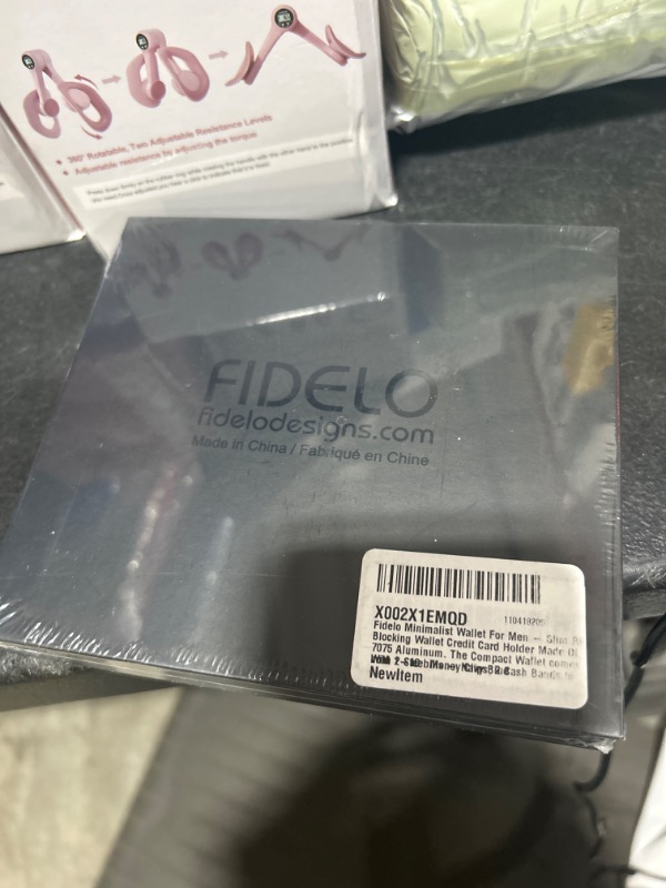 Photo 1 of Fidelo Minimalist Wallet For Men - Slim RFID Blocking Wallet Credit Card Holder Made Of 7075 Aluminum. The Compact Wallet comes With 2 Steel Money Clips, 2 Cash Bands to hold 1-10 bills - Navy Blue