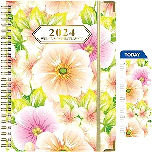 Photo 1 of 2024 Planner, Weekly & Monthly Planner 2024 from Jan. 2024-Dec. 2024, 8.5"×6.1", Academic Planner 2024 with Tabs, Twin-Wire Binding, Thick Paper, Home or Office Use for Gifts